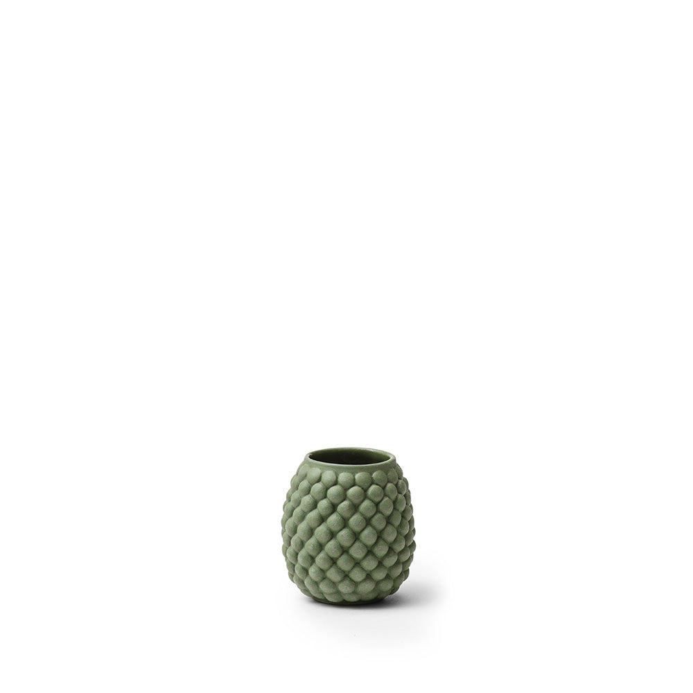 røn vase 6,5 cm, med bobler., håndlavet og designet af Louise Heisel