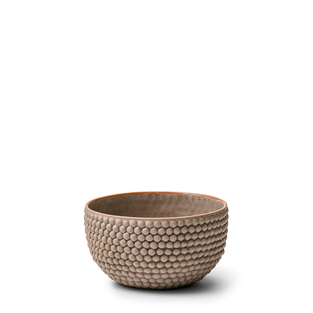 Brun Keramik skål, mat, designet og håndlavet af Louise Heisel