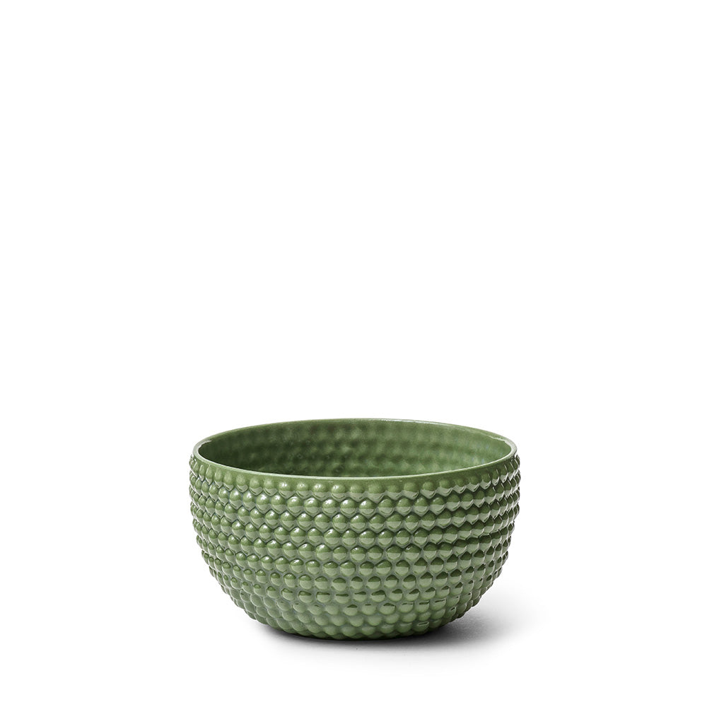 Grøn skål i keramik, glaseret, håndlavet og designet af Louise Heisel