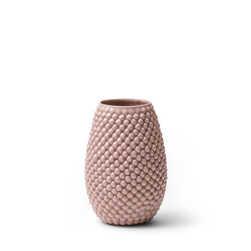 Ros vase 13 cm, med bobler og blank glasur, håndlavet og designet af Louise Heisel